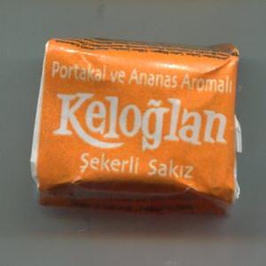 Жевательная резинка 2017  Keloglan, оранжевая, Турция 