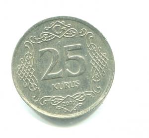 Монета 2012  25 курушей, Турецкая Республика