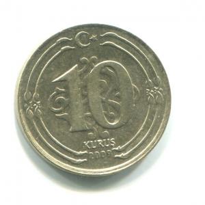 Монета 2009  10 курушей, Турецкая Республика