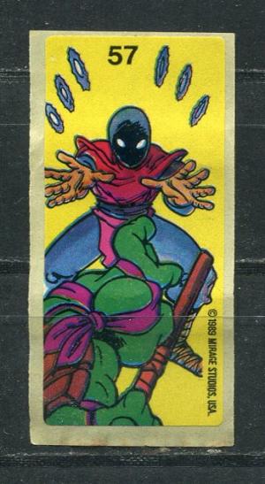 Наклейка 1989 Dunkin № 57 Teenage Mutant Hero Turtles 51-100
