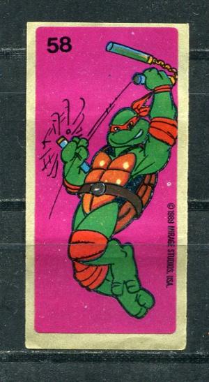 Наклейка 1989 Dunkin № 58 Teenage Mutant Hero Turtles 51-100