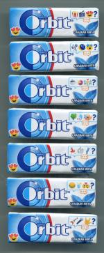 Жевательная резинка 2018  Orbit сладкая мята, 7 шт. Серия эмодзи