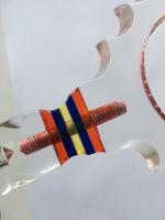 Зеркальце ручной работы   цветной пластик, зона, кич, 22,5х10 см