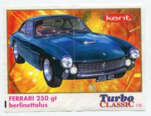 Вкладыш от жевательной резинки   Turbo Classic, номер 116, kent