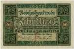 Банкнота иностранная 1920  Германия, 10 марок