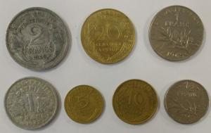 Набор монет   Франции 7 шт. Цена за все