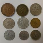 Набор монет   Чехии 9 шт. Цена за все