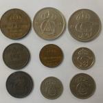 Набор монет   Швеции 9 шт. Цена за все