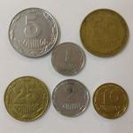 Набор монет   Украины 6 шт. Цена за все
