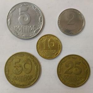 Набор монет   Украины 5 шт. Цена за все