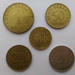 Набор монет   Эстонии 5 шт. Цена за все