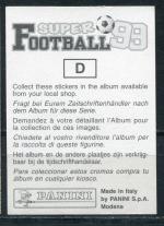 Наклейка для альбома 1999  Super football 99, номер D