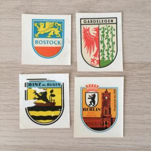 Наклейки   ГДР, с гербами городов, 4 шт. цена за все