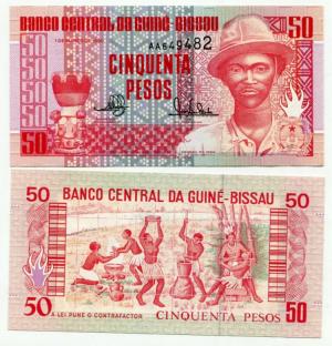 Банкнота иностранная 1990  Гвинея-Бисау, 50 песо
